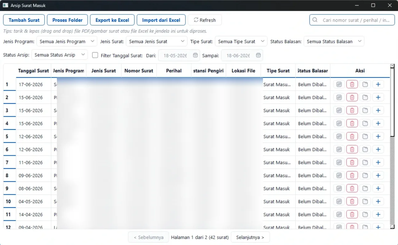 Desktop app for reviewing extracted letter data before saving