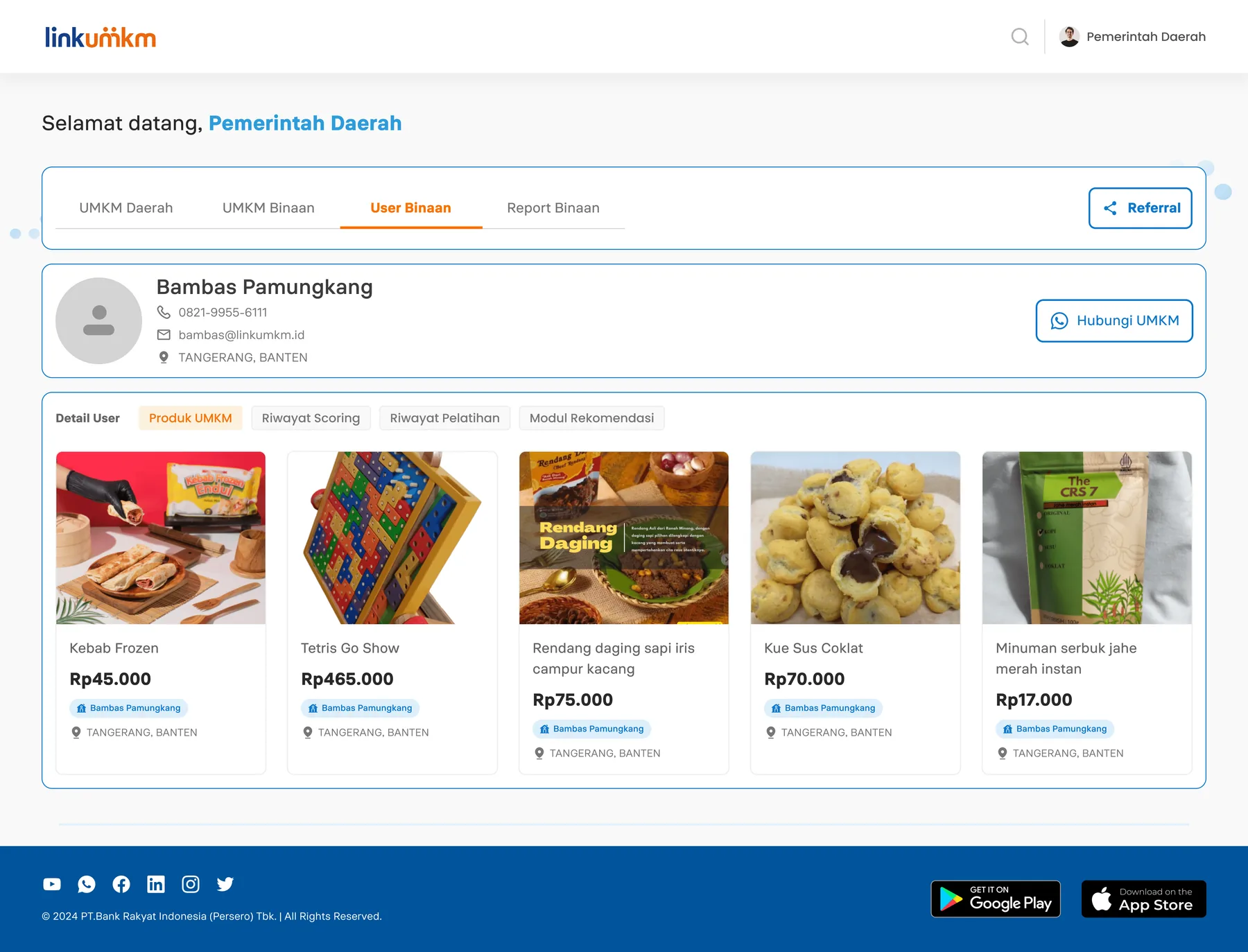 MSME profile with product catalog